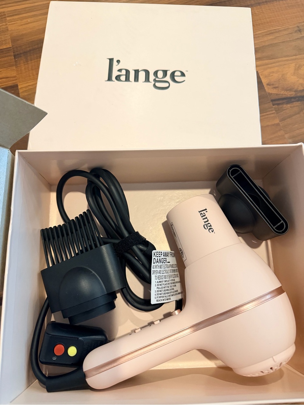 L'ange Pink Compact Hair Dryer with Attachments
